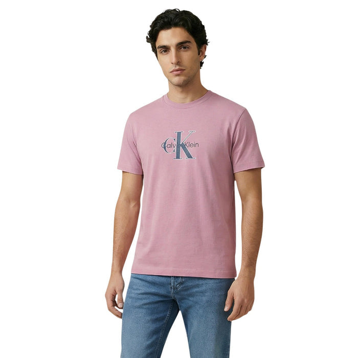 Image 1 : T-shirt Calvin Klein Jeans homme rose avec impression graphique — Delvale
