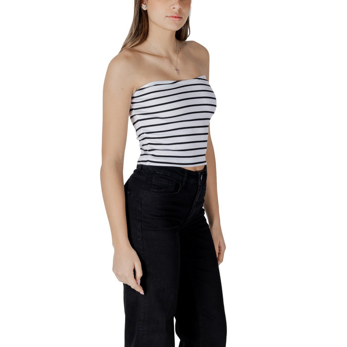 Image 3 : Top sans manches Calvin Klein Jeans femme blanc rayé, style nautique élégant — delvale