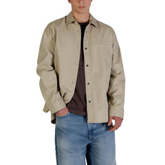 Image 1 : Veste Calvin Klein Jeans homme beige en coton avec col classique et manches longues — Delvale
