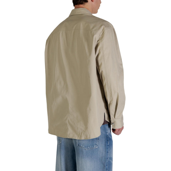 Image 2 : Détail veste Calvin Klein Jeans homme beige avec fermeture boutons-pression et poche unique — Delvale