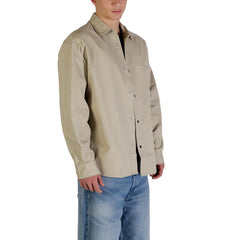 Image 3 : Vue portée veste Calvin Klein Jeans homme beige coupe regular manches longues — Delvale
