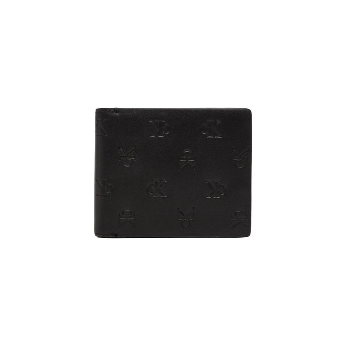 Image 1 : Portefeuille Calvin Klein homme en cuir noir avec logo discret — Delvale