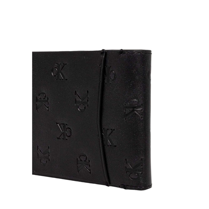 Image 2 : Vue détaillée du portefeuille Calvin Klein noir en cuir premium — Delvale