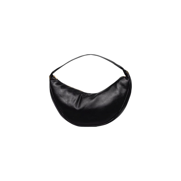 Image 1 : Sac hobo Calvin Klein noir forme croissant avec zip doré, vue de face — delvale