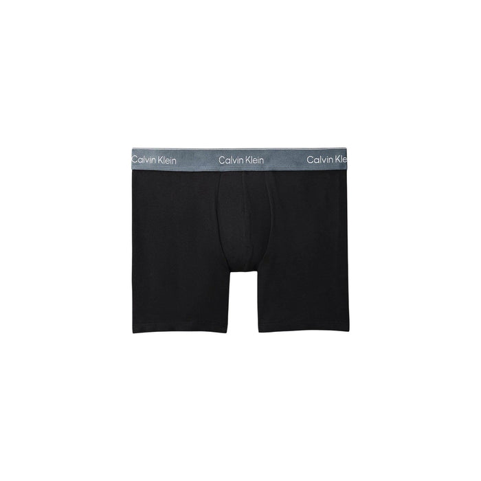 Image 4 : Boxer homme Calvin Klein Underwear noir en coton stretch, coupe longue et ajustée, vue rapprochée — Delvale
