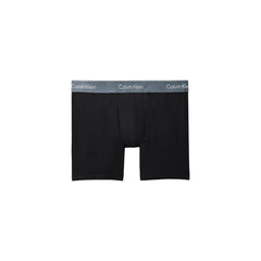 Image 4 : Boxer homme Calvin Klein Underwear noir en coton stretch, coupe longue et ajustée, vue rapprochée — Delvale