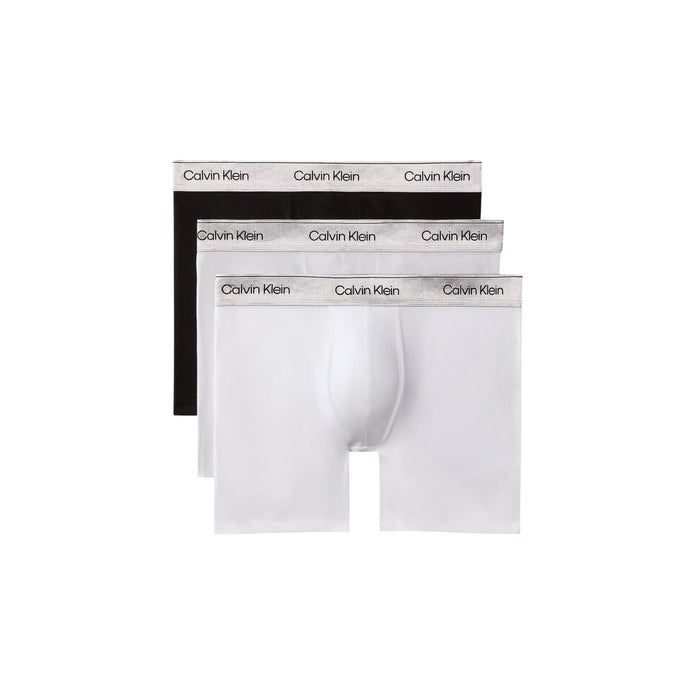 Image 6 : Lot de 3 boxers homme Calvin Klein Underwear coton stretch noirs, ceintures logotées contrastées, vue produit — Delvale
