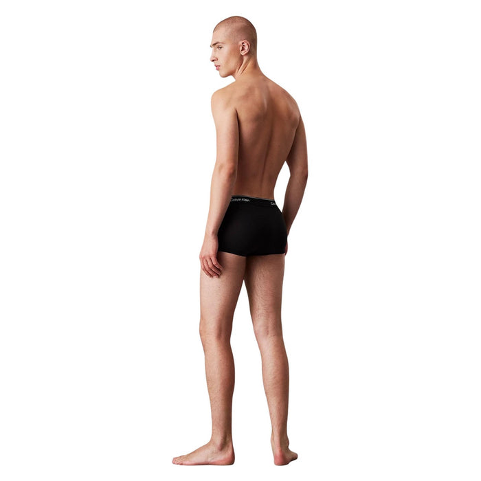 Image 2 : Détail de la ceinture élastique jacquard Calvin Klein sur boxer bleu azur — Delvale