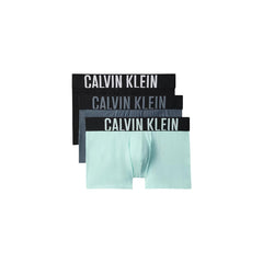 Image 1 : Lot de 3 boxers Calvin Klein Underwear Intense Power homme — noir, gris ardoise et turquoise pastel, ceinture élastique logotée — Delvale