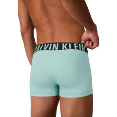 Image 4 : Détail des trois coloris du lot de boxers Calvin Klein Underwear homme — noir, gris et vert d'eau — Delvale