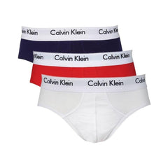 Image 2 : Détail des 3 slips hip brief Calvin Klein Underwear empilés, ceinture blanche avec inscription Calvin Klein visible — Delvale