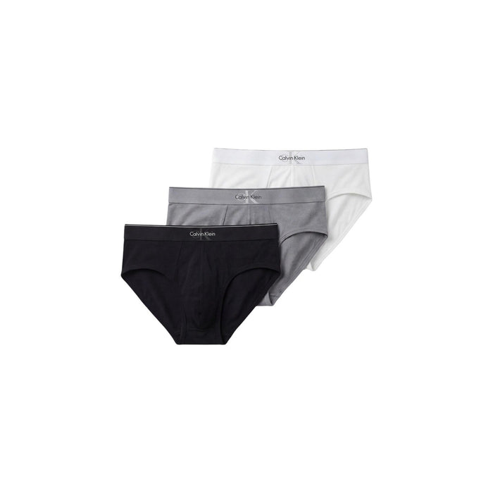 Image 6 : Gros plan sur le tissu doux stretch et la ceinture élastique jacquard du slip Calvin Klein Underwear homme noir — Delvale