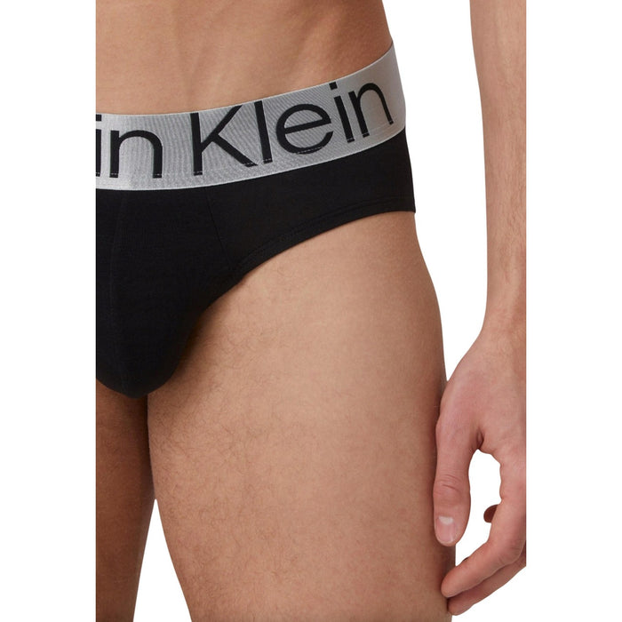 Image 3 : Slip Calvin Klein Underwear homme en coton stretch noir, coupe ajustée et ceinture logo argentée — Delvale