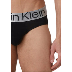 Image 3 : Slip Calvin Klein Underwear homme en coton stretch noir, coupe ajustée et ceinture logo argentée — Delvale