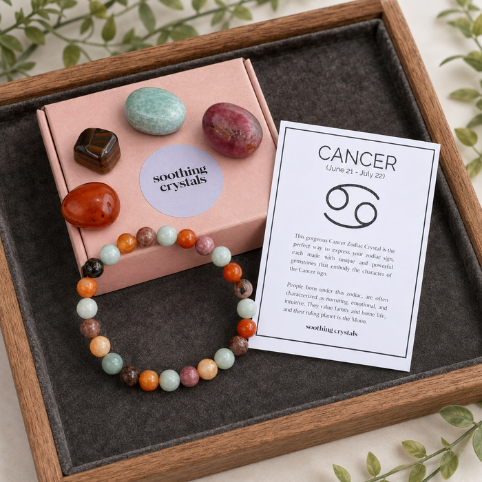 CANCER Zodiac Crystal Kit, CANCER Birthstones Tumbled Stone Set, Cancer Gifts