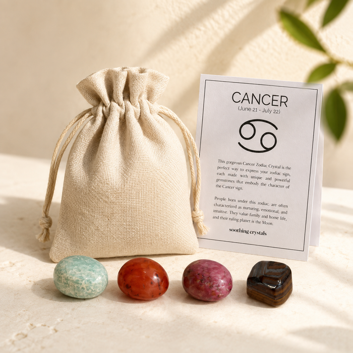 CANCER Zodiac Crystal Kit, CANCER Birthstones Tumbled Stone Set, Cancer Gifts