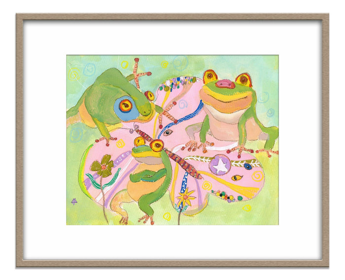 Canvas Print Frogs Picnic, Wall Art Prints, Abstract Artwork, Art Print, Artwork, Modern Wall Art, Watercolor Painting, Kids Room Décor