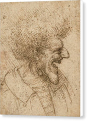 Caricature of a Man with Bushy Hair - Canvas Print