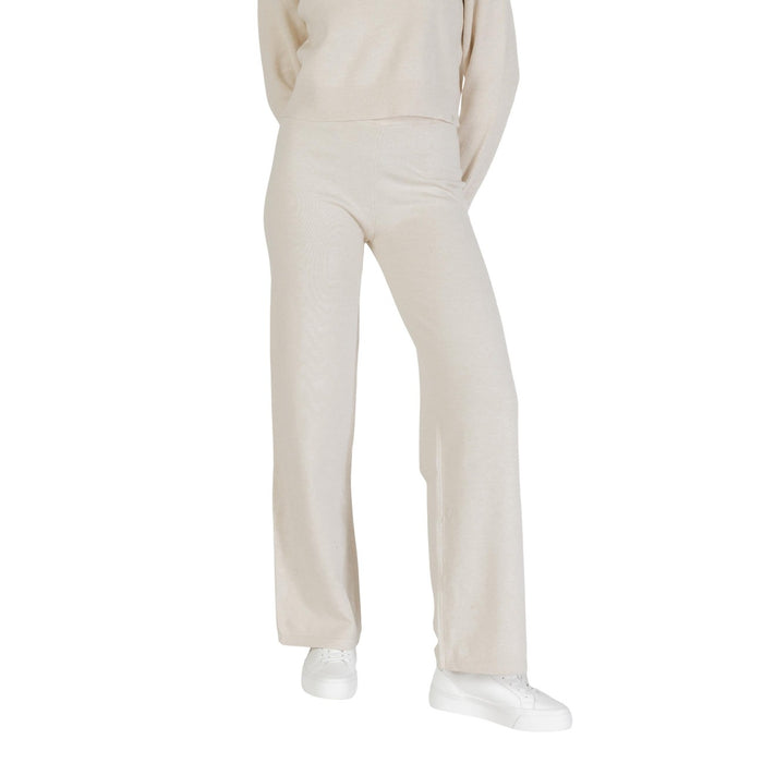 Image 5 : Pantalon Choral femme tricot beige, coupe élégante et confortable pour un style intemporel — Delvale