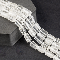 Clear Quartz Gemstone Pipe Bead, Crystal Healing Tube Beads.