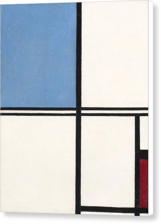 Composition with Blue and Red - Canvas Print