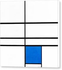 Composition With Double Line and Blue - Canvas Print