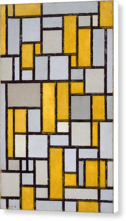 Composition with Grid No. 1 - Canvas Print