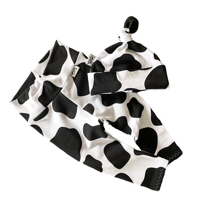 Cow Spots Leggings and/or Knot Beanie