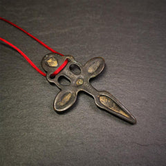 Cross vajra Phurba - 2.6" - Tibetan Buddhist vajra, detailed view