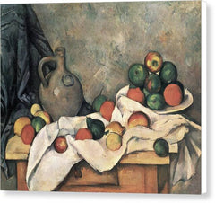 Curtain, Jug and Fruit Bowl - Canvas Print