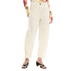 Image 1 : Pantalon femme Desigual beige en coton avec fermeture zip et poches — delvale