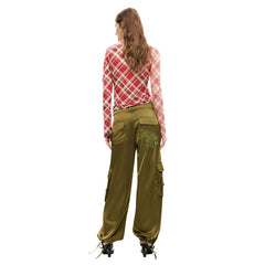 Image 2 : Détail du pantalon femme Desigual vert en polyester premium — delvale