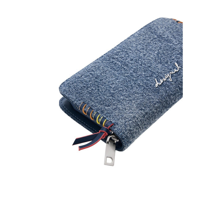Image 3 : Portefeuille femme Desigual bleu azur dimensions compactes 19x11cm — Delvale
