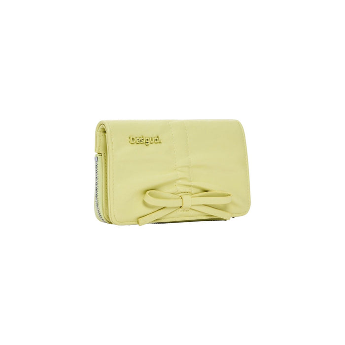 Image 2 : Portefeuille Desigual jaune format compact, détail des compartiments internes — Delvale