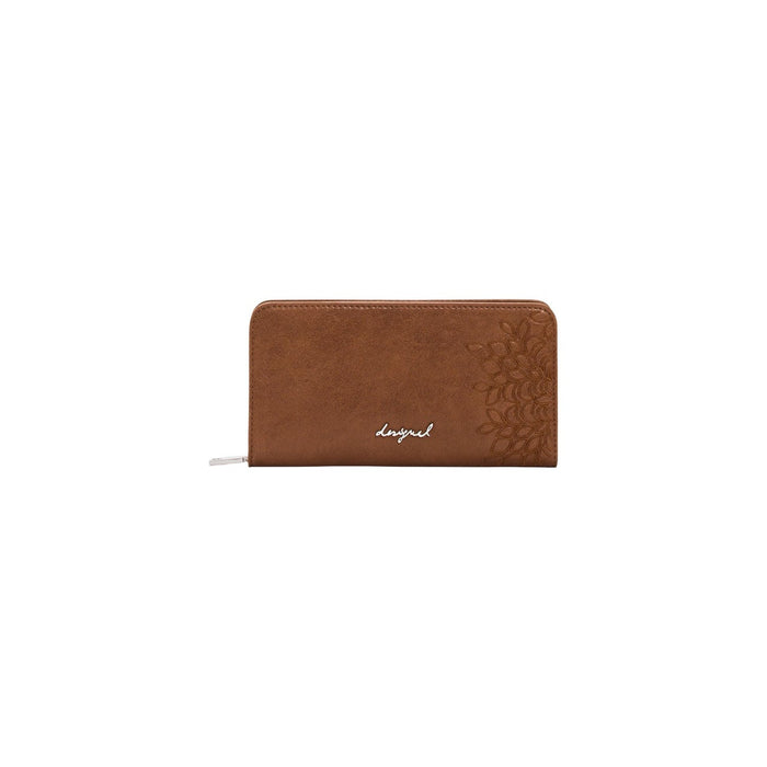 Image 1 : Portefeuille Desigual femme marron en polyester avec fermeture éclair — Delvale