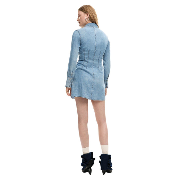 Image 3 : Vue d'ensemble robe Desigual femme bleu azur avec fermeture éclair — delvale
