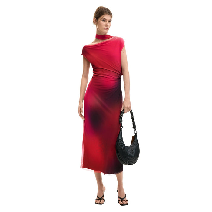 Image 3 : Vue d'ensemble robe Desigual femme fuchsia à motifs bohèmes colorés — delvale