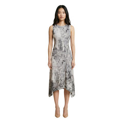 Image 1 : Robe Desigual femme grise sans manches avec motif imprimé et col rond — delvale