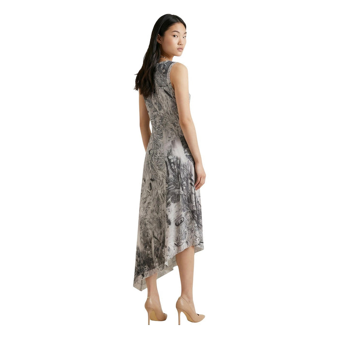 Image 2 : Détail robe Desigual grise en polyester élasthanne, coupe décontractée — delvale