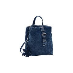 Image 2 : Vue de face du sac à dos Desigual denim, sangle décorative boucle et poignée rigide supérieure — Delvale