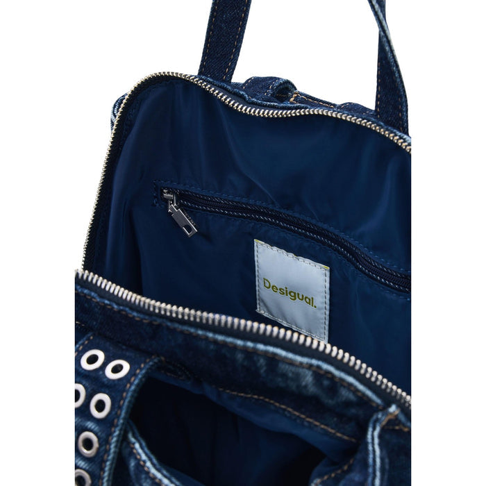 Image 5 : Sac à dos Desigual denim bleu délavé, logo Desigual discret sur la face avant — Delvale