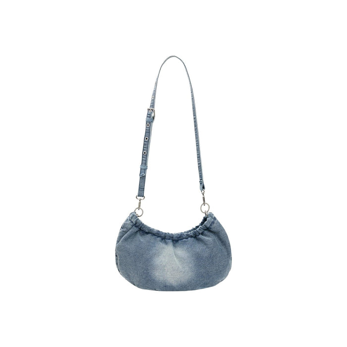 Image 3 : Vue d'ensemble sac Desigual bleu azur denim délavé effet froissé et finitions artisanales — Delvale