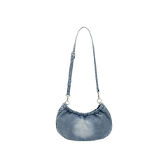 Image 3 : Vue d'ensemble sac Desigual bleu azur denim délavé effet froissé et finitions artisanales — Delvale