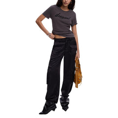 Image 2 : T-shirt Desigual femme gris vue de face, motif imprimé distinctif et coupe regular — delvale