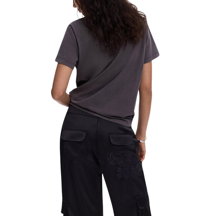 Image 3 : T-shirt Desigual femme gris vue de dos, design confortable en coton premium — delvale