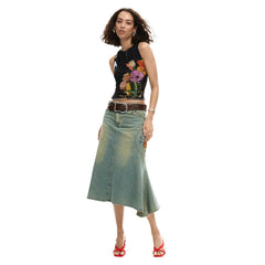 Image 2 : Détail du top Desigual noir avec imprimé floral pour femme — delvale