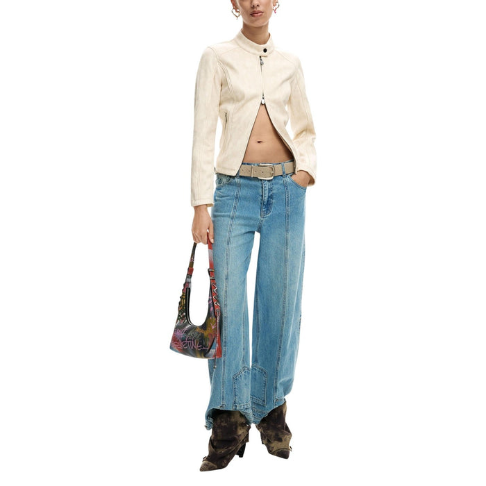 Image 3 : Vue face veste Desigual blanche femme coupe moderne polyester — delvale