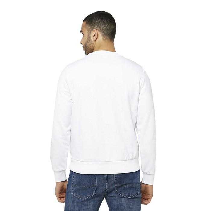 Sweat col rond Diesel homme blanc, molleton coton, vue dos — Delvale