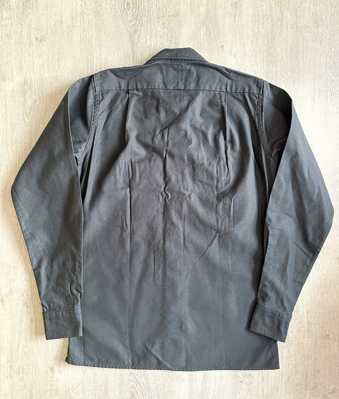 Drake's Navy Blue Two Pocket Heavy Structured Over Shirt Jacket - House Of Huntington