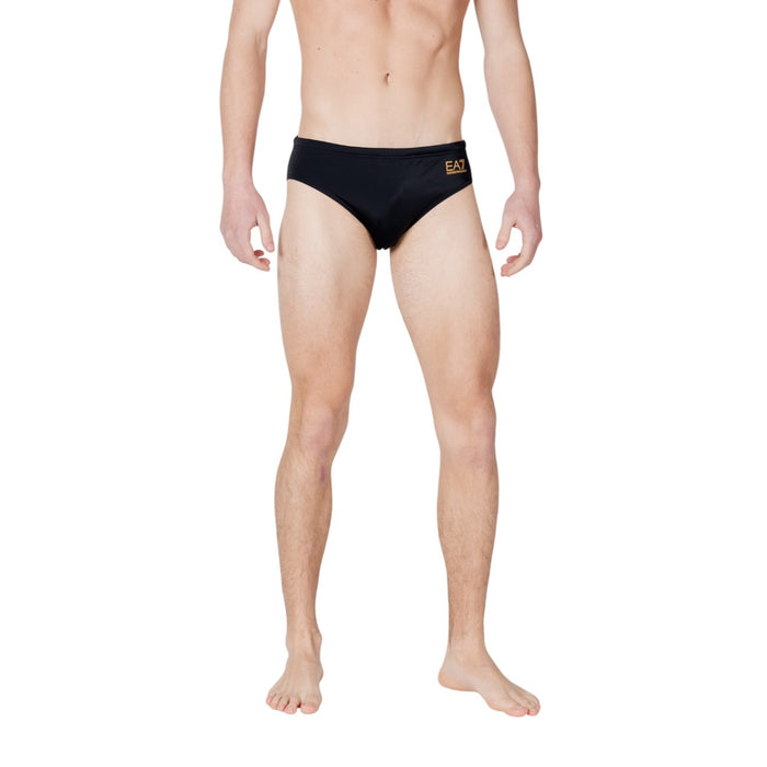 Image 5 : Maillot de bain EA7 homme noir en polyester élasthanne, vue arrière — Delvale